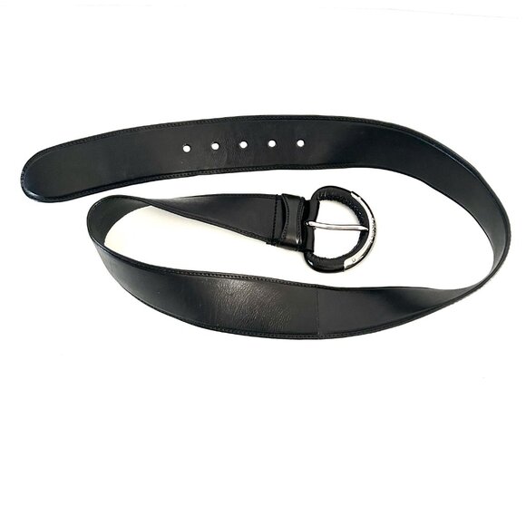 Prada UNISEX Black Leather Belt Size 34 - Picture 5 of 10